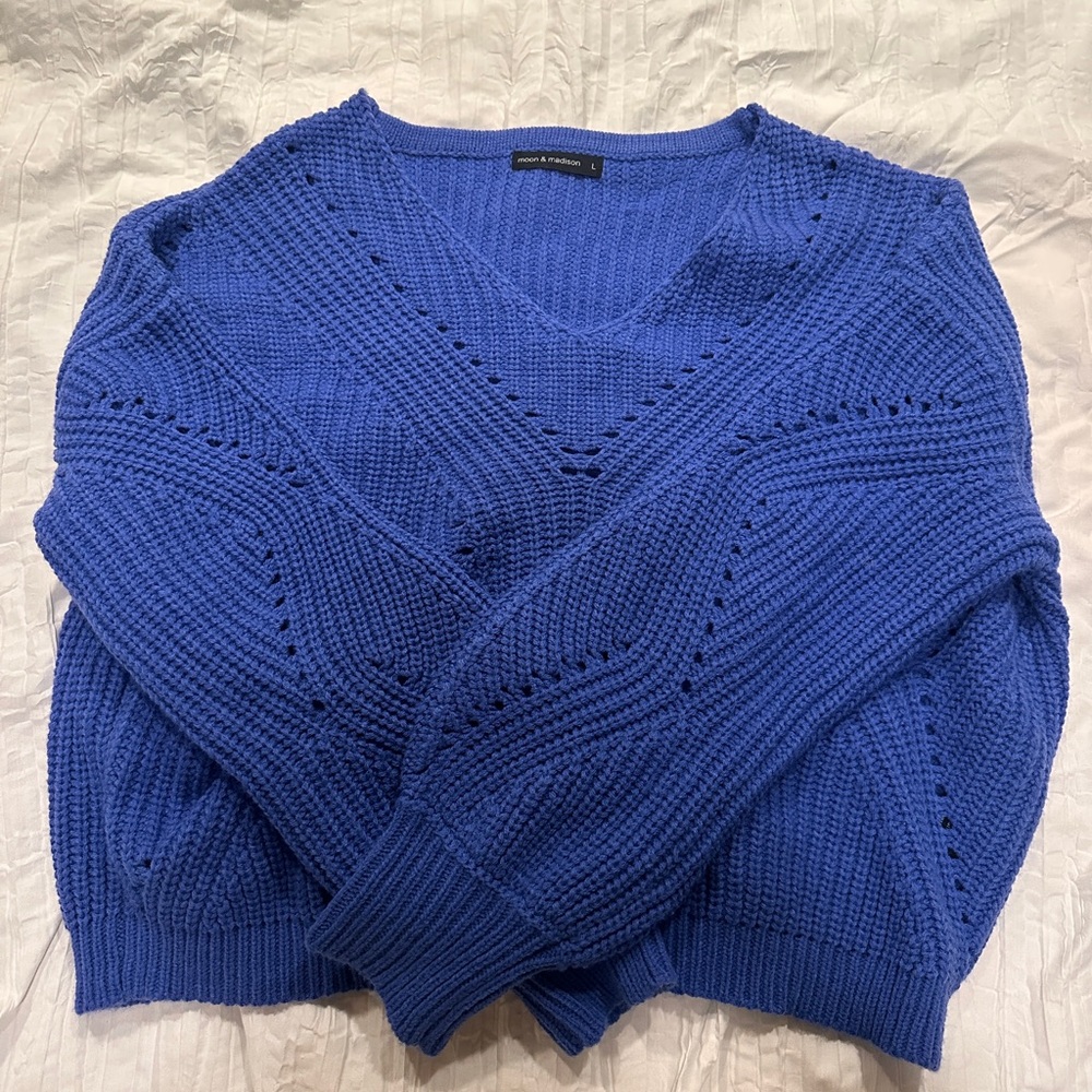 Blue V-Neck Sweater